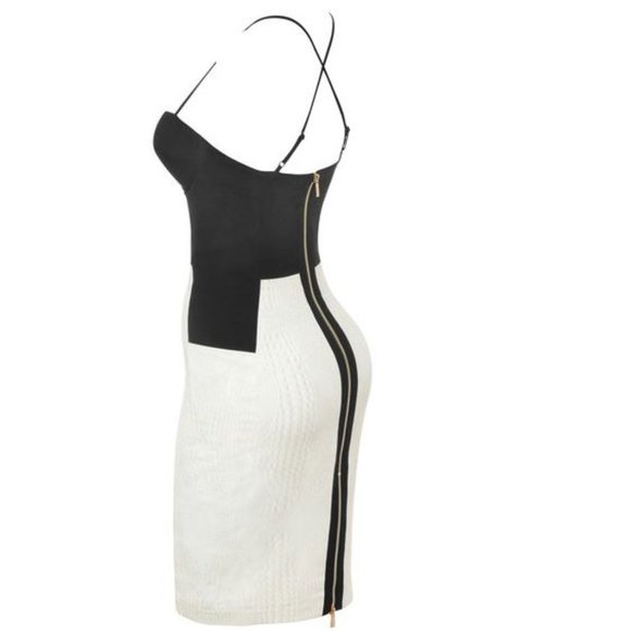 Sexy 😍 House of CB ’CALLIETA’ color block V bustier strappy pencil dress - Picture 3 of 6